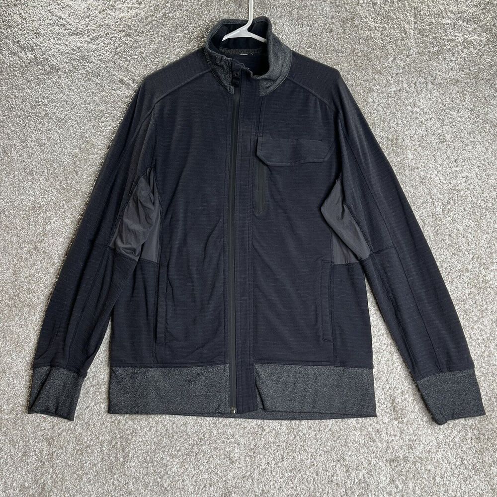 Lululemon Athletica Jacket Men's L Black/Gray Magnetic Pocket‎ Gym Track Hike